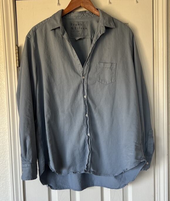 Frank & Eileen Tops - Frank & Eileen The Eileen Light Denim Blue Cotton Relaxed Button Down Shirt XL